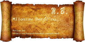 Miloszav Berény névjegykártya